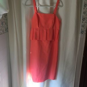 A beautiful coral fitted dress from J. Crew NWT